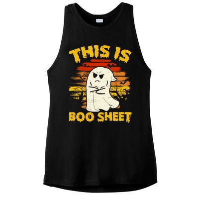 This Is Boo Sheet Cool Funny Halloween Design For Ladies PosiCharge Tri-Blend Wicking Tank