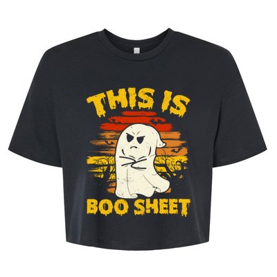 This Is Boo Sheet Cool Funny Halloween Design For Bella+Canvas Jersey Crop Tee