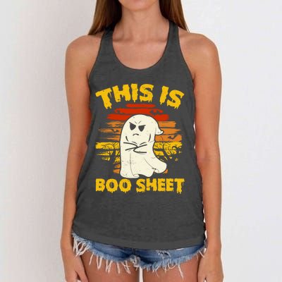 This Is Boo Sheet Cool Funny Halloween Design For Women's Knotted Racerback Tank