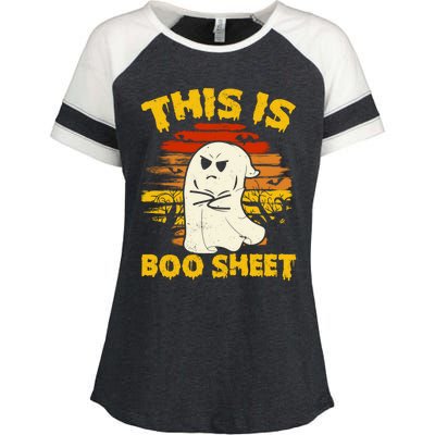 This Is Boo Sheet Cool Funny Halloween Design For Enza Ladies Jersey Colorblock Tee