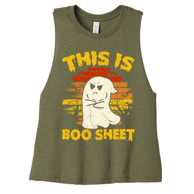 This Is Boo Sheet Cool Funny Halloween Design For Women's Racerback Cropped Tank