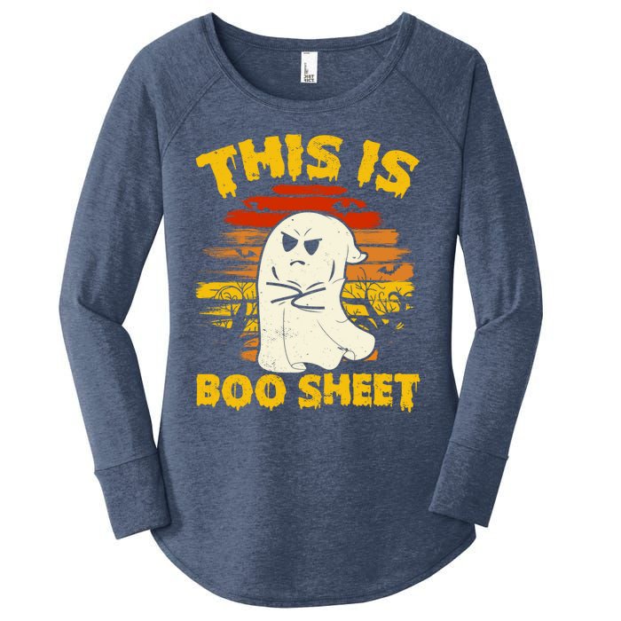 This Is Boo Sheet Cool Funny Halloween Design For Women's Perfect Tri Tunic Long Sleeve Shirt