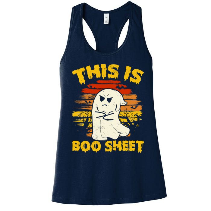 This Is Boo Sheet Cool Funny Halloween Design For Women's Racerback Tank