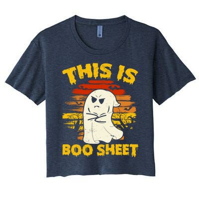 This Is Boo Sheet Cool Funny Halloween Design For Women's Crop Top Tee