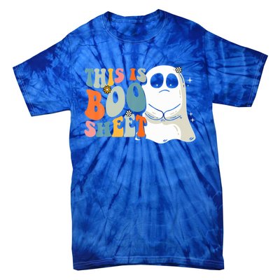 This Is BooSheet Halloween Ghost Costume Retro Groovy Gift Tie-Dye T-Shirt