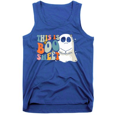 This Is BooSheet Halloween Ghost Costume Retro Groovy Gift Tank Top