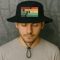 Trendy Introverted But Willing To Discuss Jesus Bucket Hat