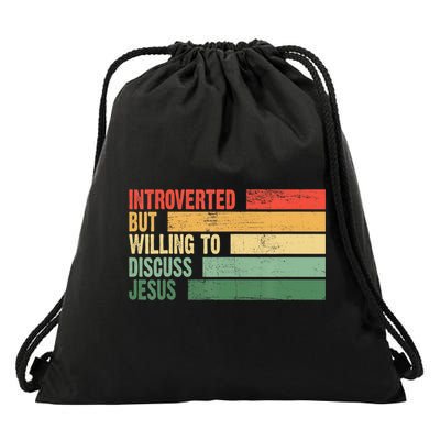 Trendy Introverted But Willing To Discuss Jesus Drawstring Bag
