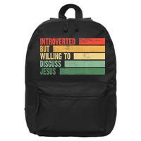 Trendy Introverted But Willing To Discuss Jesus 16 in Basic Backpack