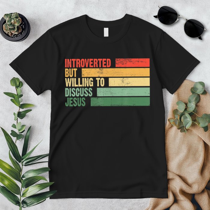 Trendy Introverted But Willing To Discuss Jesus Premium T-Shirt