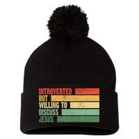 Trendy Introverted But Willing To Discuss Jesus Pom Pom 12in Knit Beanie