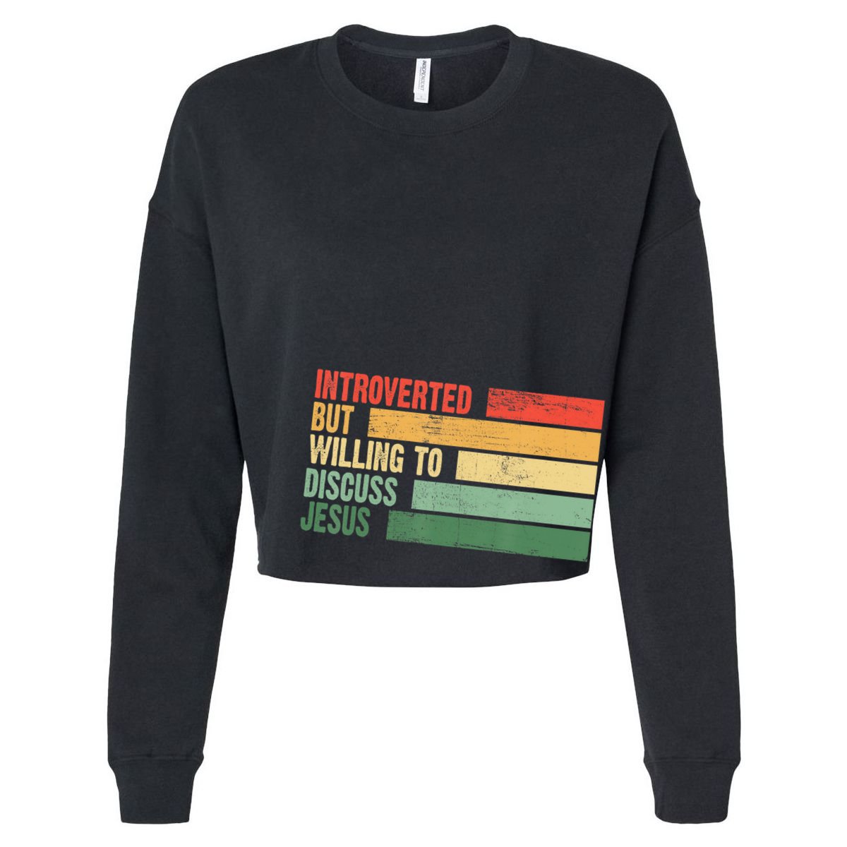 Trendy Introverted But Willing To Discuss Jesus Cropped Pullover Crew