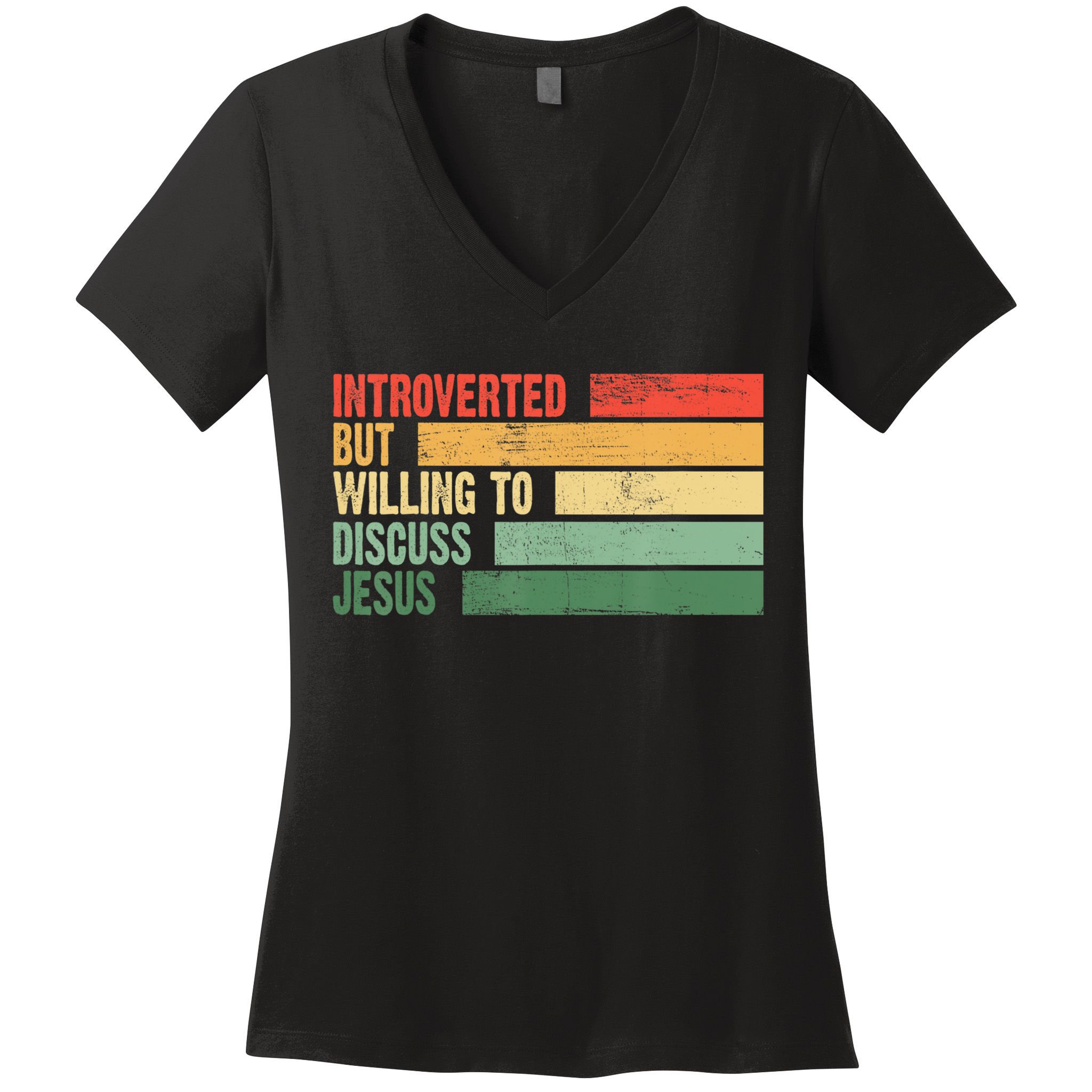 Trendy Introverted But Willing To Discuss Jesus Women's V-Neck T-Shirt
