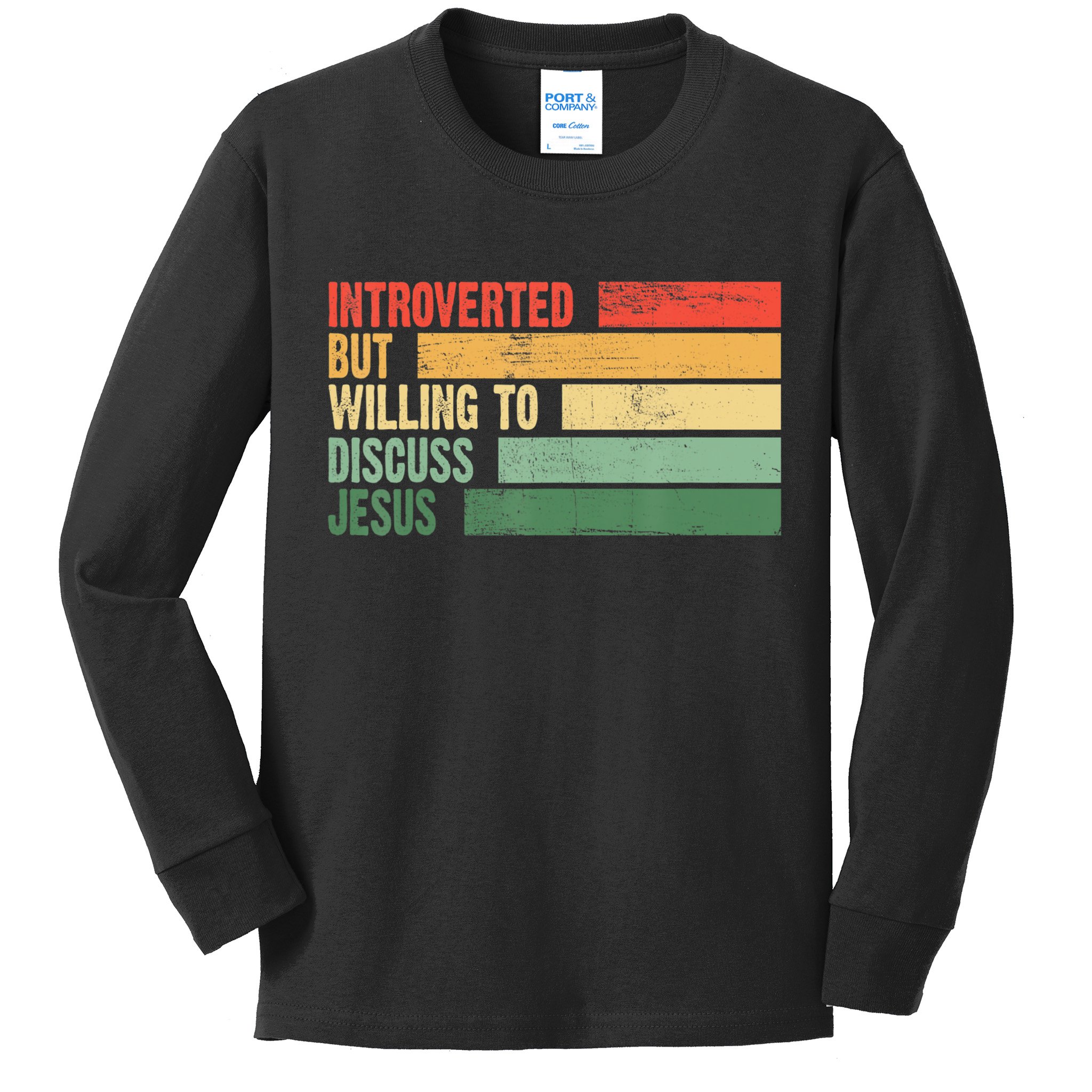 Trendy Introverted But Willing To Discuss Jesus Kids Long Sleeve Shirt