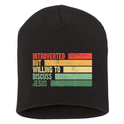 Trendy Introverted But Willing To Discuss Jesus Short Acrylic Beanie