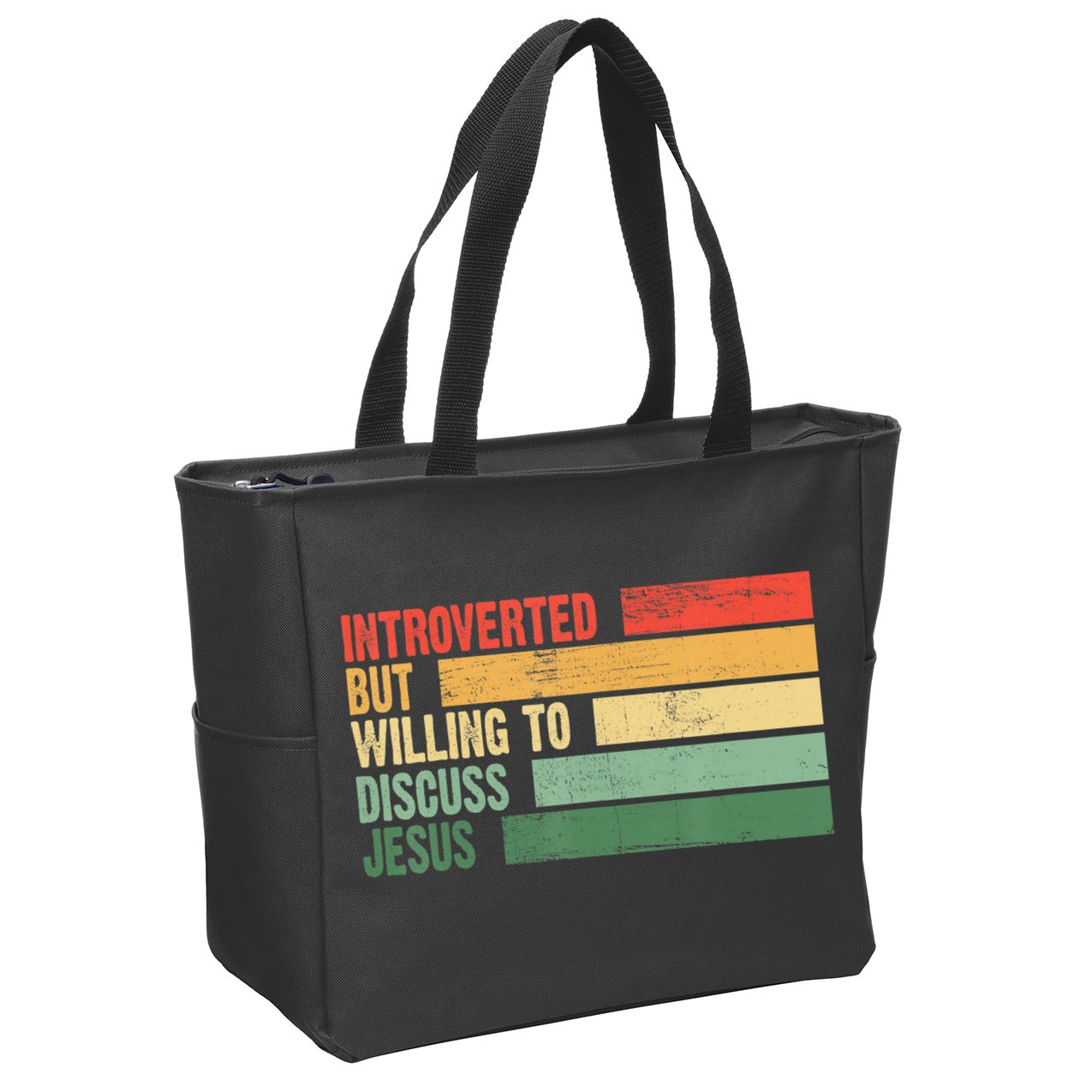 Trendy Introverted But Willing To Discuss Jesus Zip Tote Bag