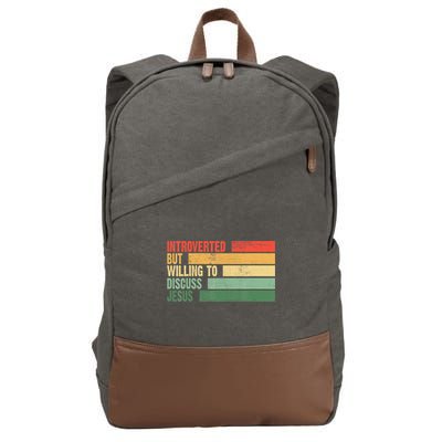 Trendy Introverted But Willing To Discuss Jesus Cotton Canvas Backpack