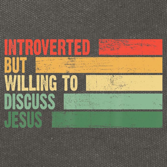 Trendy Introverted But Willing To Discuss Jesus Cotton Canvas Backpack