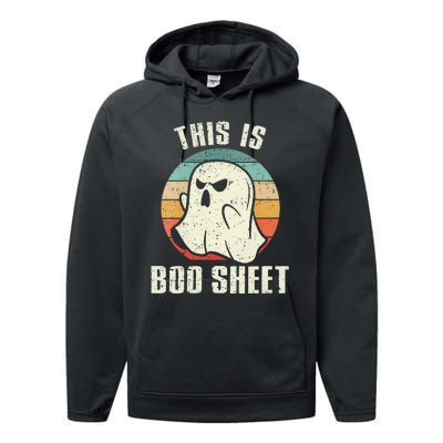 This Is Boo Sheet Funny Halloween Ghost Bedsheet Pun Performance Fleece Hoodie