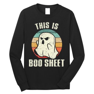 This Is Boo Sheet Funny Halloween Ghost Bedsheet Pun Long Sleeve Shirt