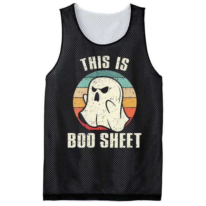 This Is Boo Sheet Funny Halloween Ghost Bedsheet Pun Mesh Reversible Basketball Jersey Tank