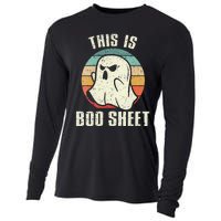 This Is Boo Sheet Funny Halloween Ghost Bedsheet Pun Cooling Performance Long Sleeve Crew