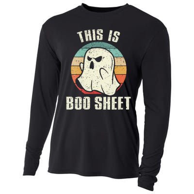 This Is Boo Sheet Funny Halloween Ghost Bedsheet Pun Cooling Performance Long Sleeve Crew