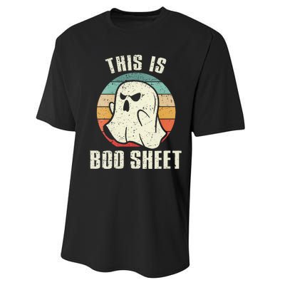 This Is Boo Sheet Funny Halloween Ghost Bedsheet Pun Performance Sprint T-Shirt