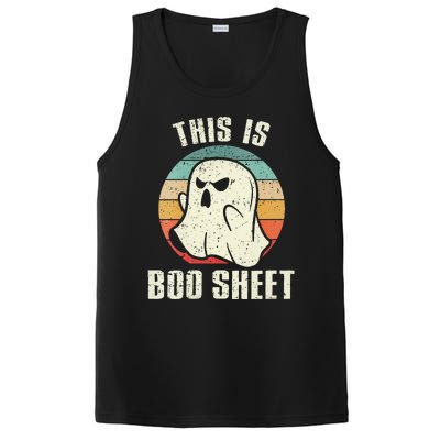 This Is Boo Sheet Funny Halloween Ghost Bedsheet Pun PosiCharge Competitor Tank