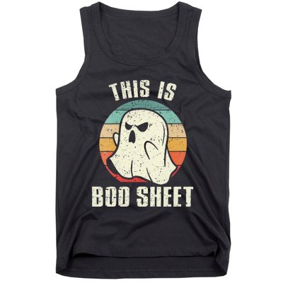 This Is Boo Sheet Funny Halloween Ghost Bedsheet Pun Tank Top