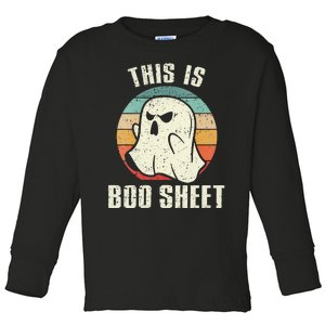 This Is Boo Sheet Funny Halloween Ghost Bedsheet Pun Toddler Long Sleeve Shirt