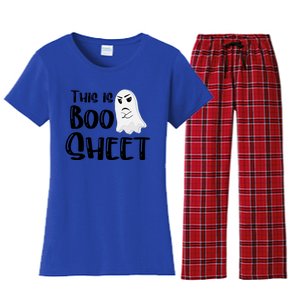 This Is Boo Sheet Bull Shit Halloween Ghost Gift Present Funny Gift Women's Flannel Pajama Set