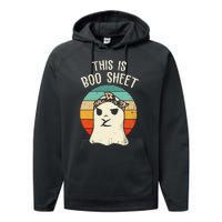 This Is Boo Sheet Ghost Retro Ghost Halloween Leopard Women Performance Fleece Hoodie