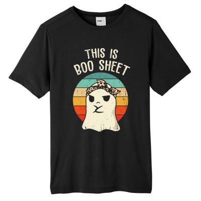 This Is Boo Sheet Ghost Retro Ghost Halloween Leopard Women Tall Fusion ChromaSoft Performance T-Shirt