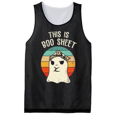 This Is Boo Sheet Ghost Retro Ghost Halloween Leopard Women Mesh Reversible Basketball Jersey Tank