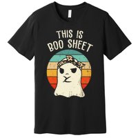 This Is Boo Sheet Ghost Retro Ghost Halloween Leopard Women Premium T-Shirt