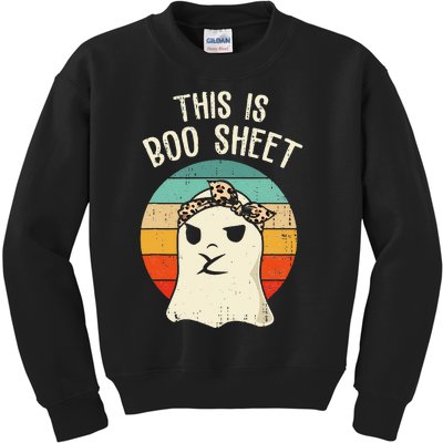 This Is Boo Sheet Ghost Retro Ghost Halloween Leopard Women Kids Sweatshirt