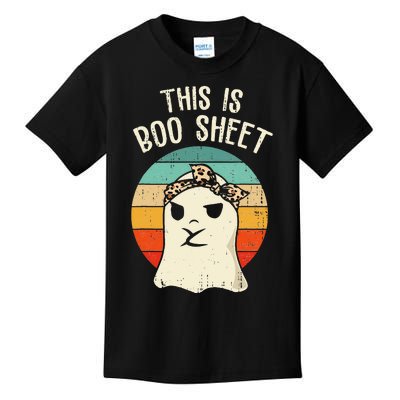 This Is Boo Sheet Ghost Retro Ghost Halloween Leopard Women Kids T-Shirt