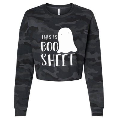 This Is Boo Sheet Ghost Retro Halloween Costume Cropped Pullover Crew