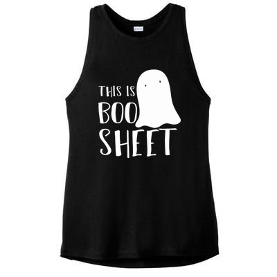 This Is Boo Sheet Ghost Retro Halloween Costume Ladies PosiCharge Tri-Blend Wicking Tank