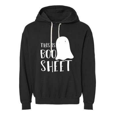 This Is Boo Sheet Ghost Retro Halloween Costume Garment-Dyed Fleece Hoodie