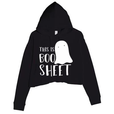 This Is Boo Sheet Ghost Retro Halloween Costume Crop Fleece Hoodie