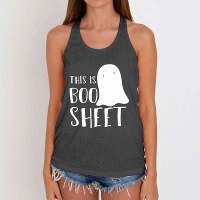 This Is Boo Sheet Ghost Retro Halloween Costume Women's Knotted Racerback Tank