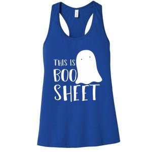 This Is Boo Sheet Ghost Retro Halloween Costume Women's Racerback Tank