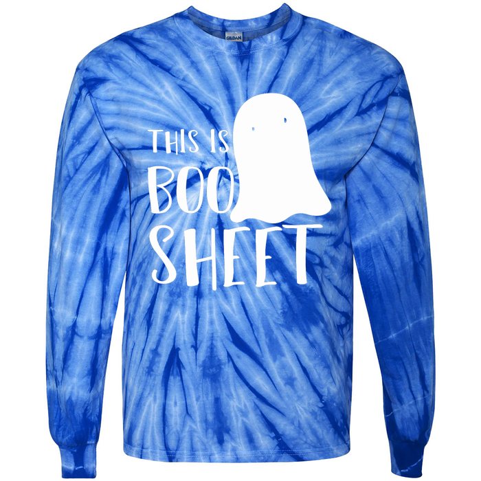 This Is Boo Sheet Ghost Retro Halloween Costume Tie-Dye Long Sleeve Shirt