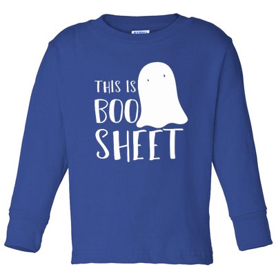 This Is Boo Sheet Ghost Retro Halloween Costume Toddler Long Sleeve Shirt