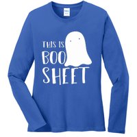 This Is Boo Sheet Ghost Retro Halloween Costume Ladies Long Sleeve Shirt