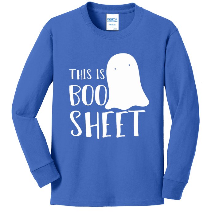 This Is Boo Sheet Ghost Retro Halloween Costume Kids Long Sleeve Shirt