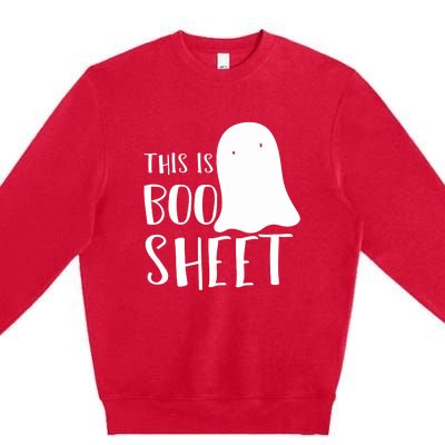 This Is Boo Sheet Ghost Retro Halloween Costume Premium Crewneck Sweatshirt