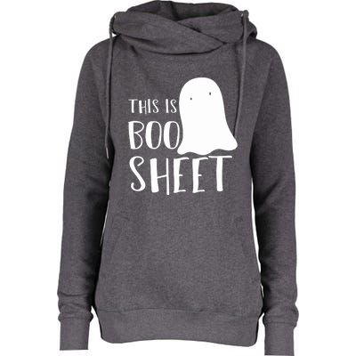 This Is Boo Sheet Ghost Retro Halloween Costume Womens Funnel Neck Pullover Hood